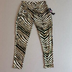 NFL Green Bay Packers Women’s Zubaz Zebra Green and Gold  Leggings